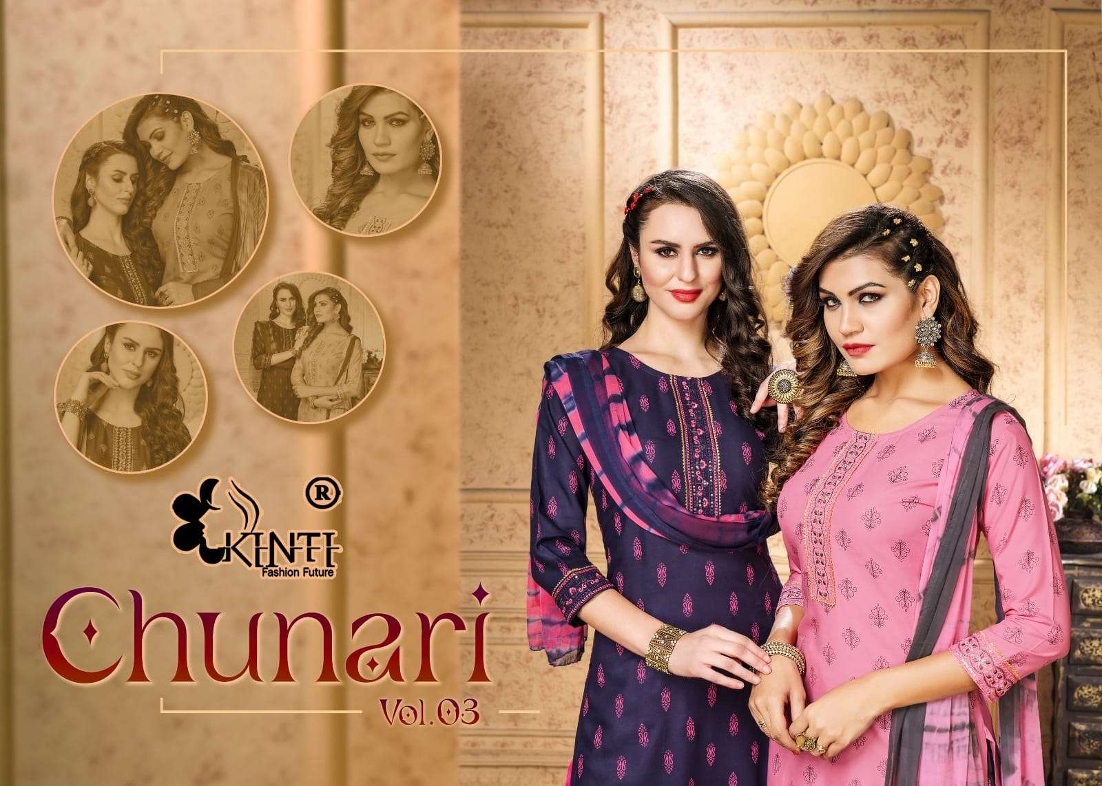kinti chunari vol 3 straight fancy kurti with plazo and dupatta at reasonable rate