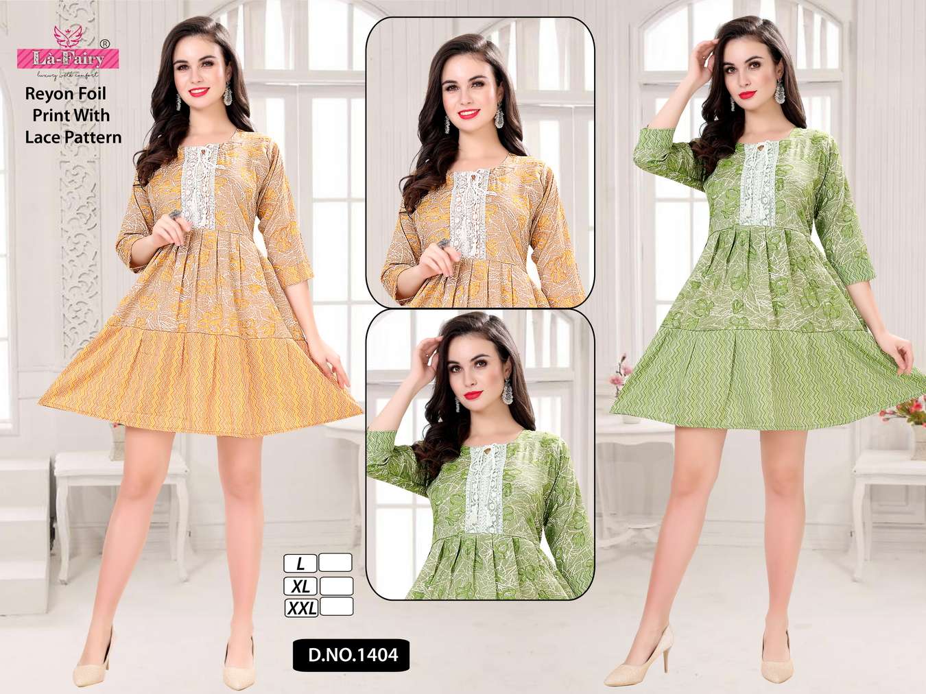 la fairy 1404-1405 designer fancy tunics tops combo set 