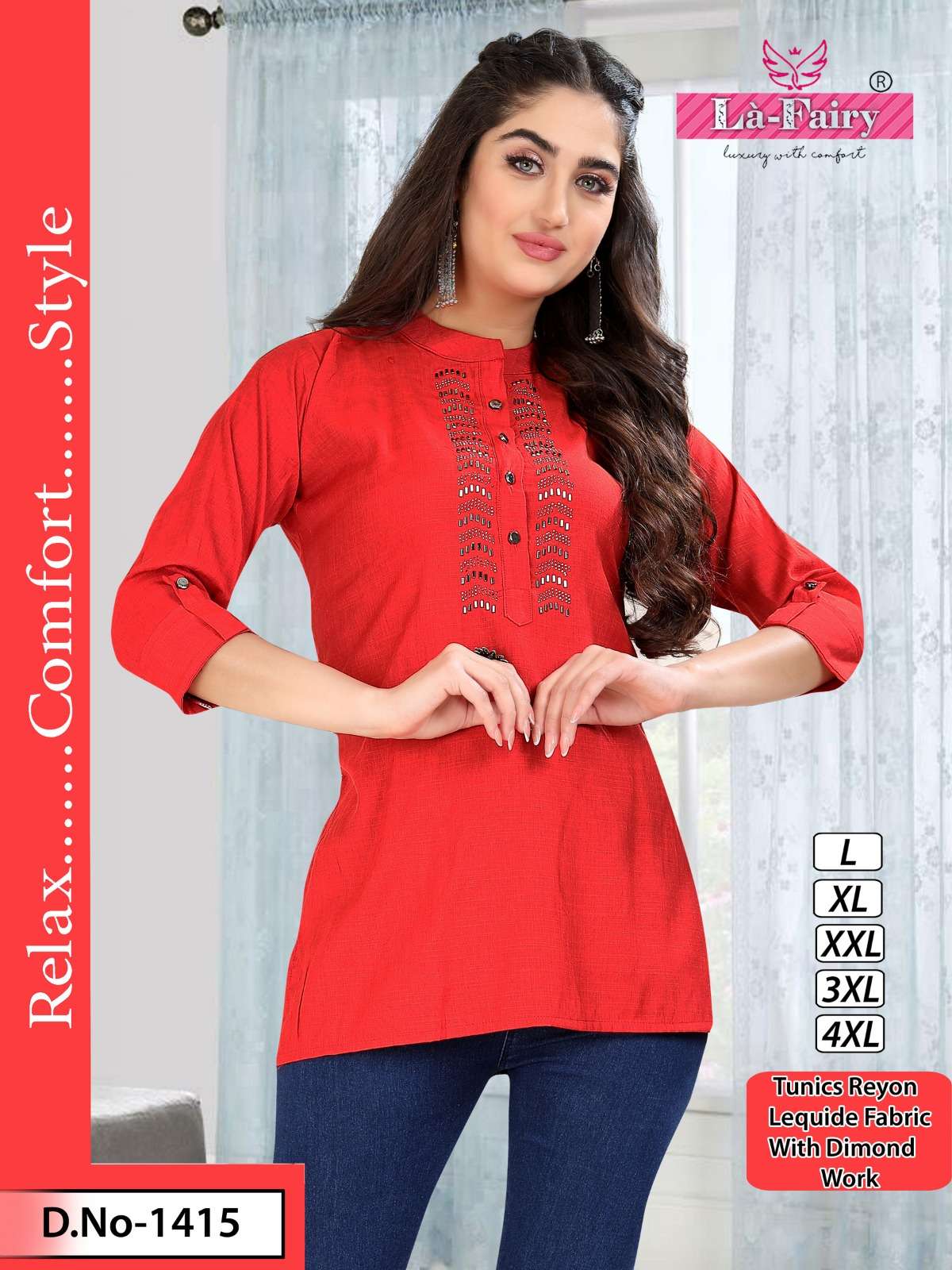 la fairy 1415 designer work short kurti tunics combo set 