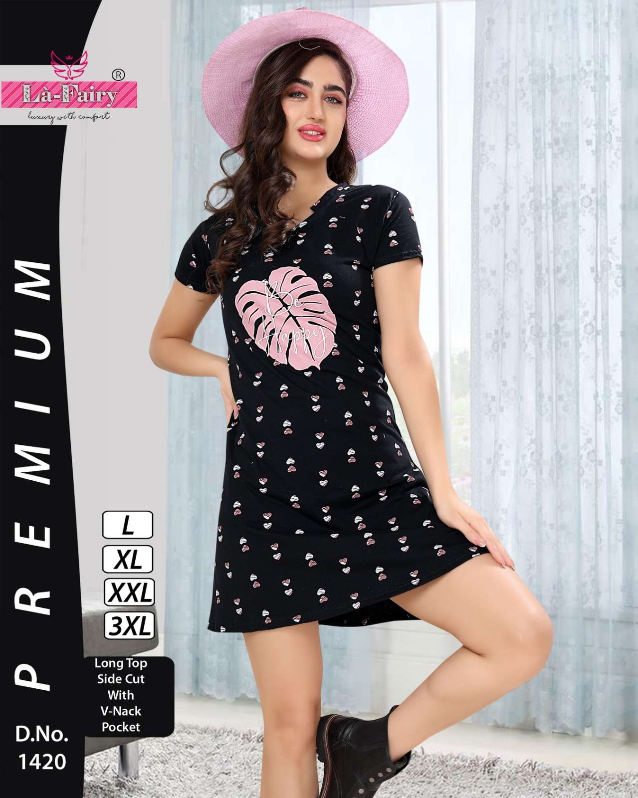 la fairy 1420 fancy long tops with side cut 