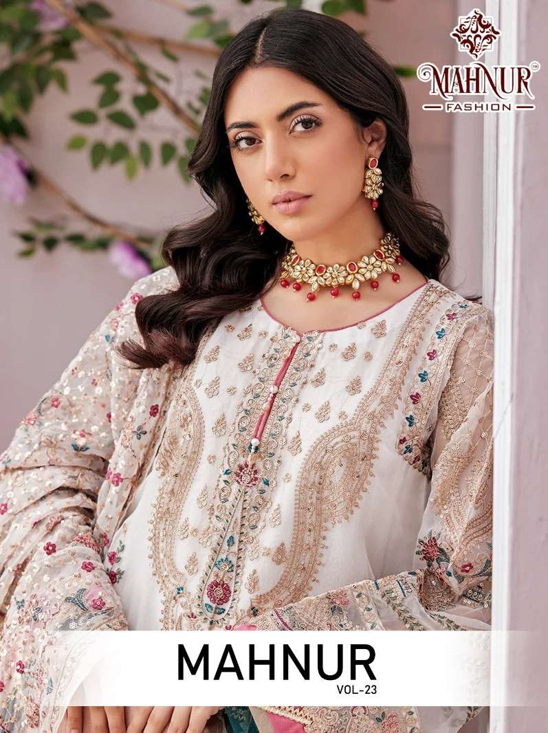 mahnur fashion vol 23 heavy embroidered pakistani salwar kameez collection 