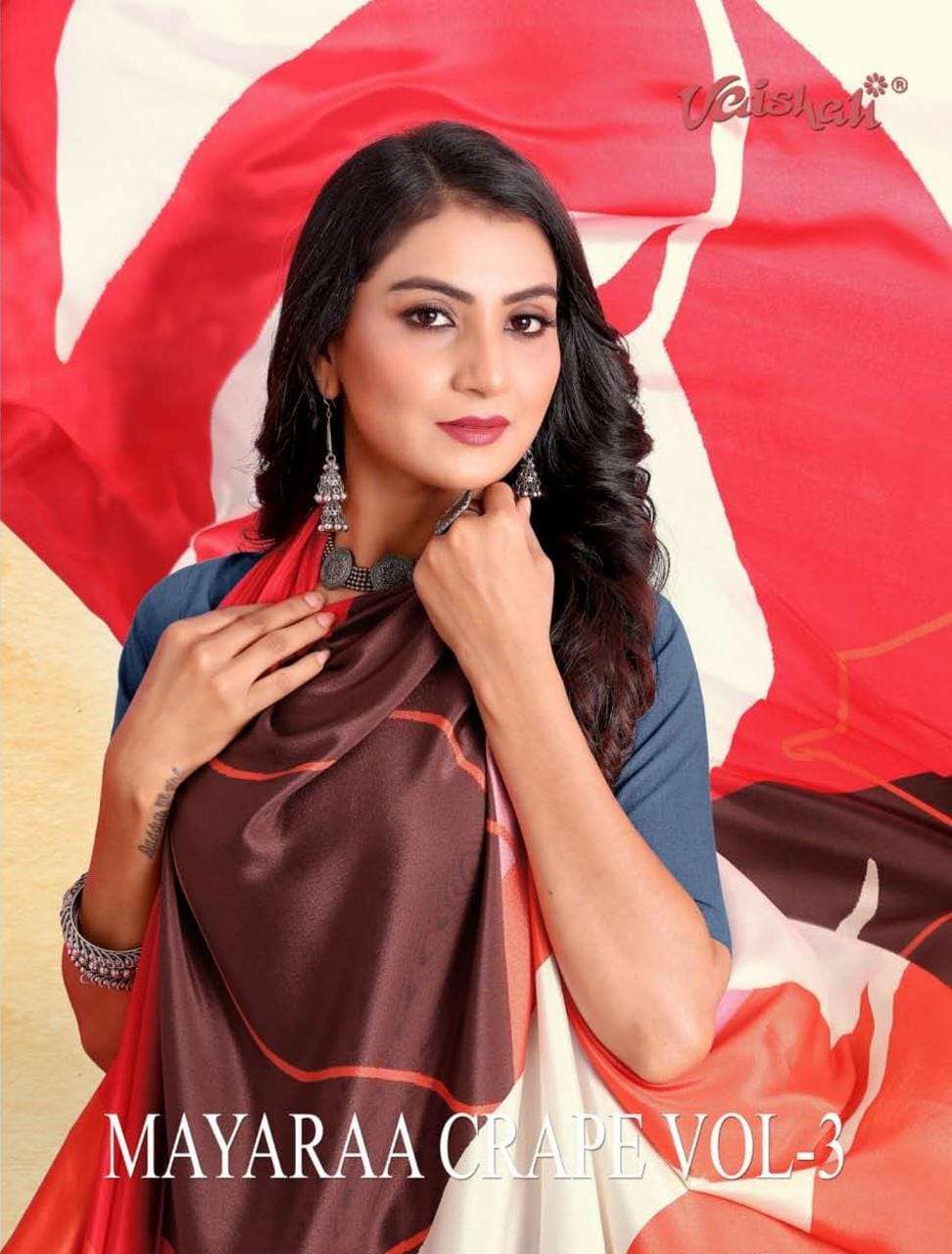 mayaraa crape vol 3 by vaishali amazing fancy wear saree collection 