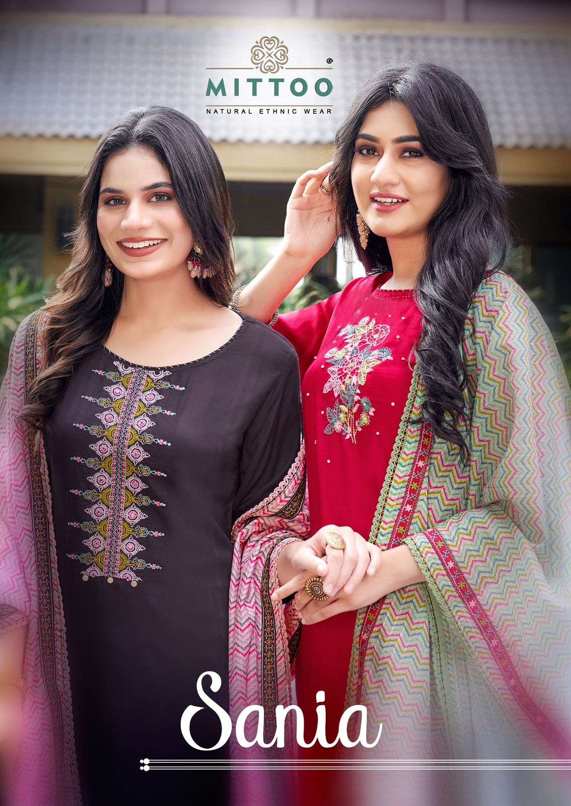 mittoo present sania designer weaving kurti with pant and dupatta