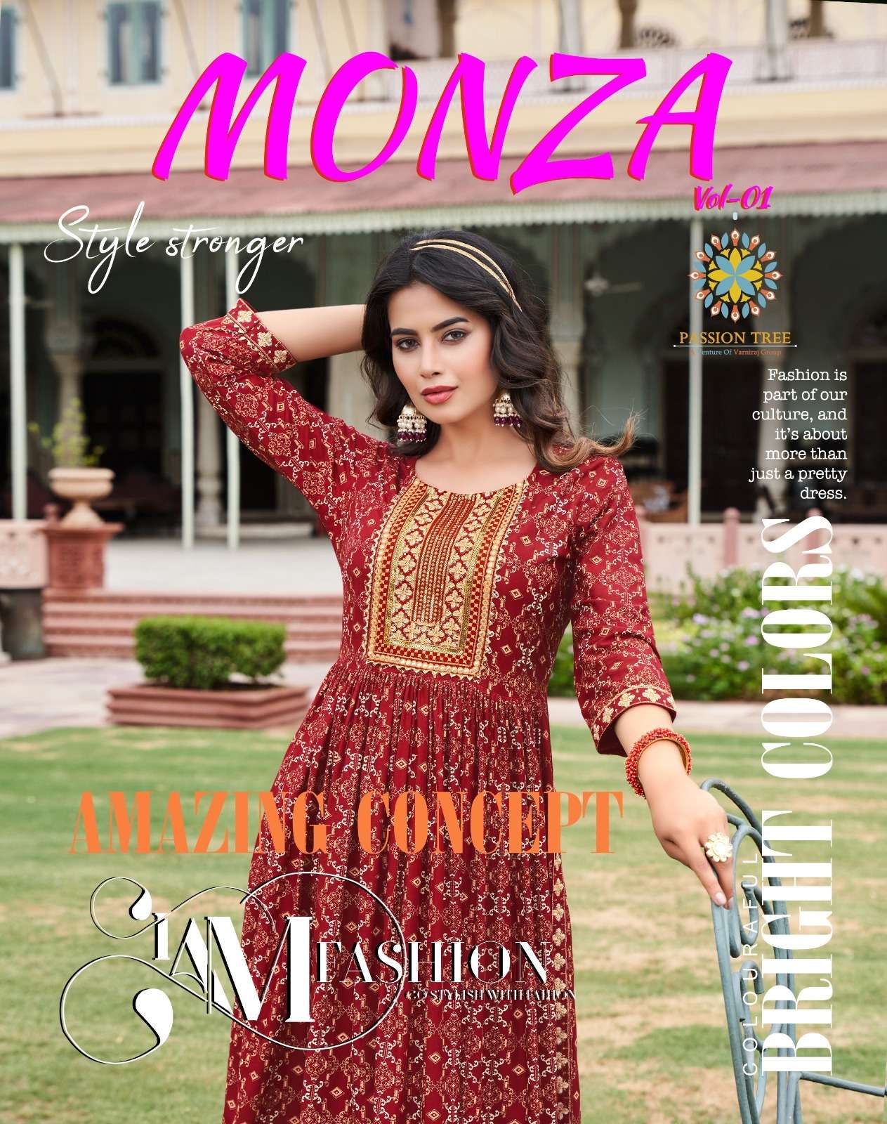 monza vol 1 by passion tree fancy sequence embroidered nayra style kurti 