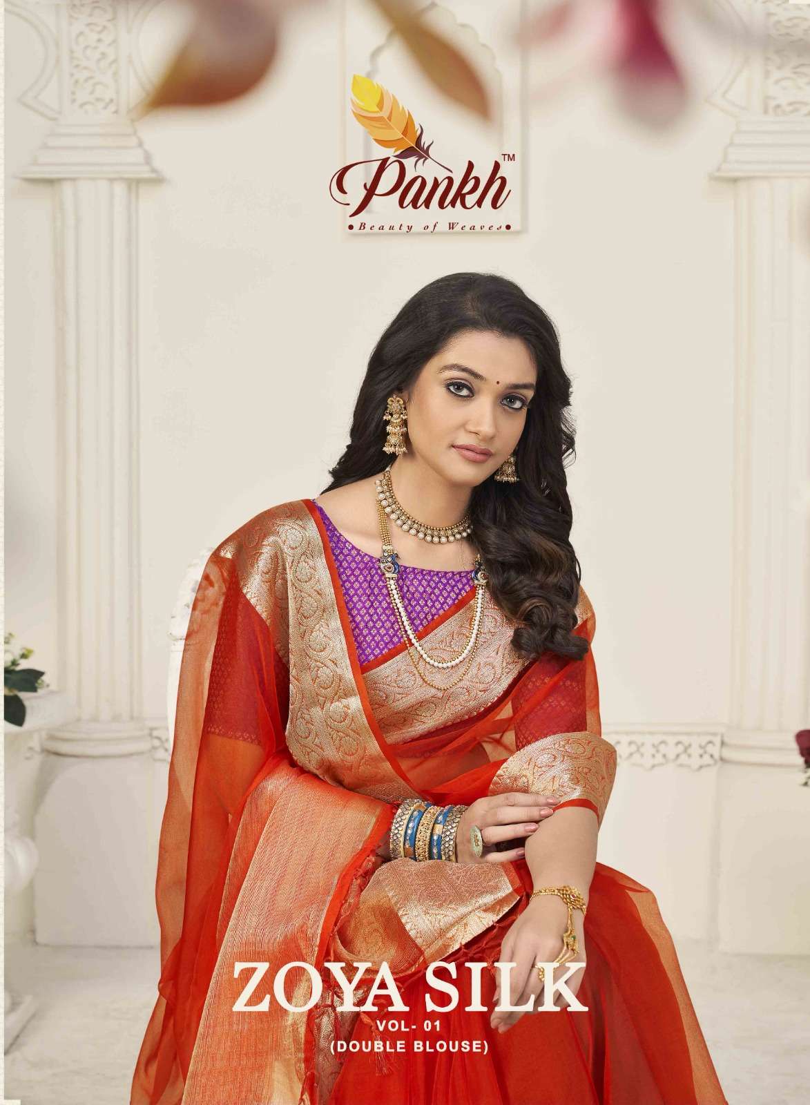 pankh zoya silk vol 1 5401-5410 traditional amazing saree with double blouse collection 