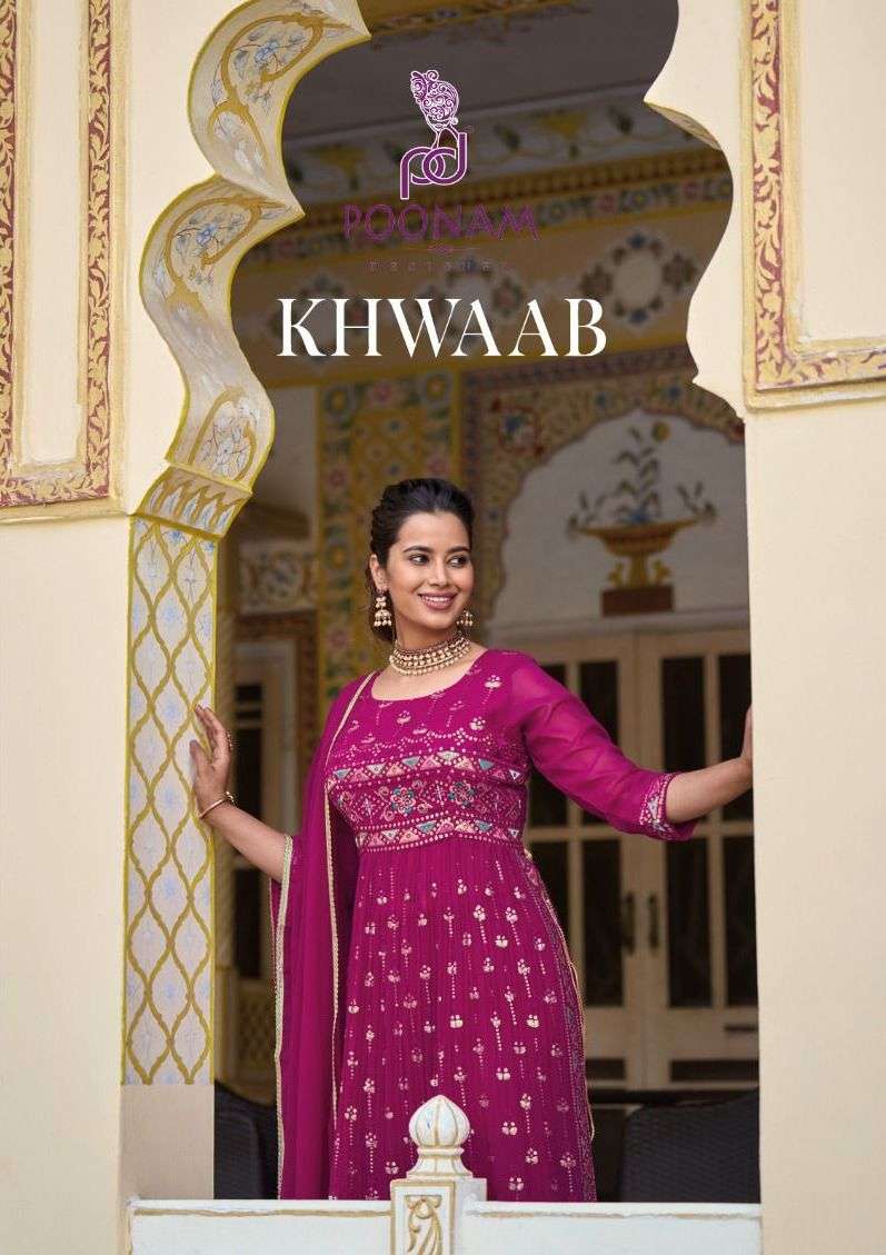 poonam designer khwaab designer nayra style kurti with pant and dupatta
