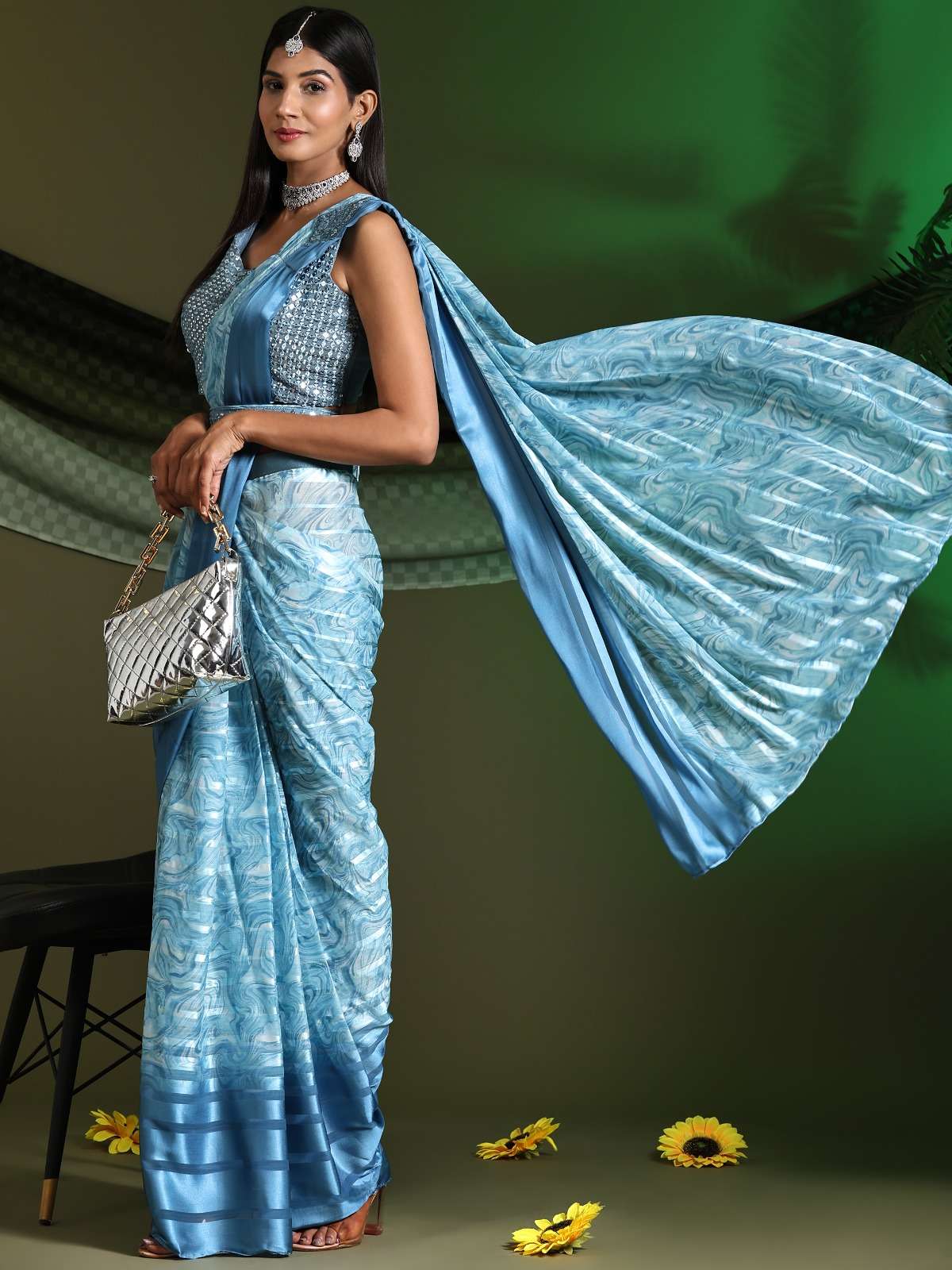 pr 1016353 ready to wear fancy satin silk saree with designer work belt collection 