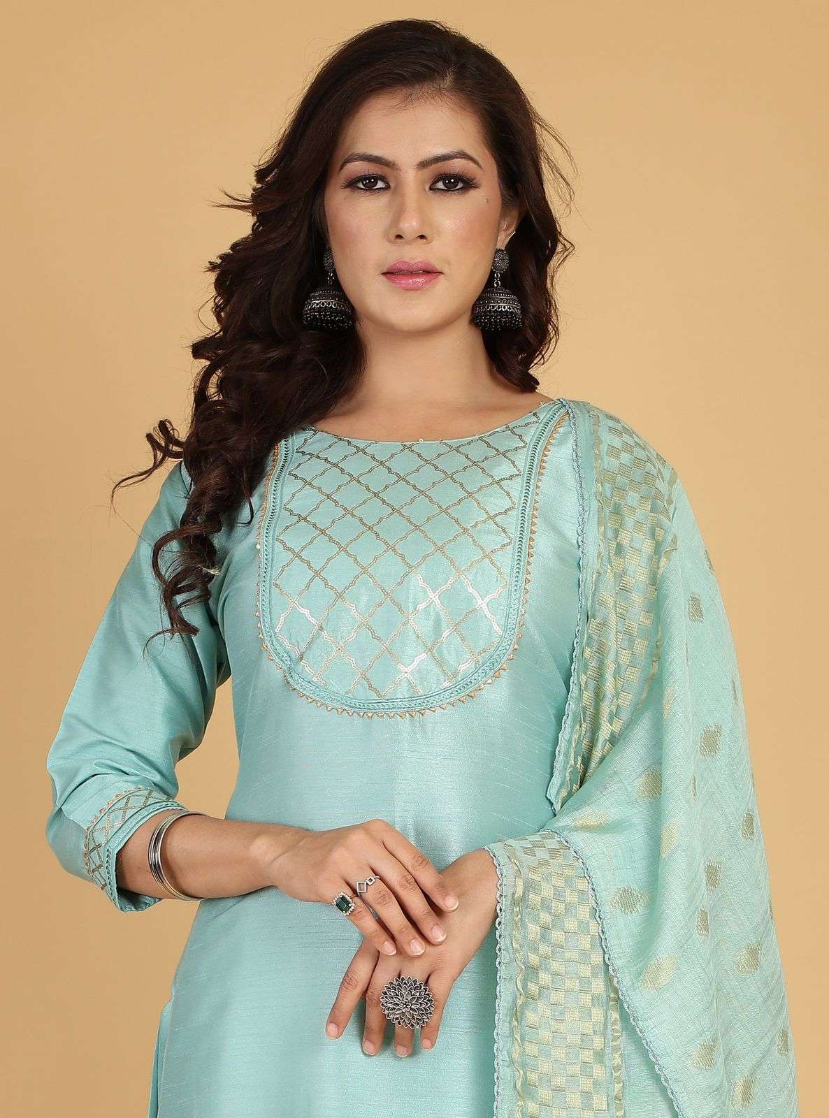 pr 1184-1189 designer embroidered adorable kurta pant with dupatta set