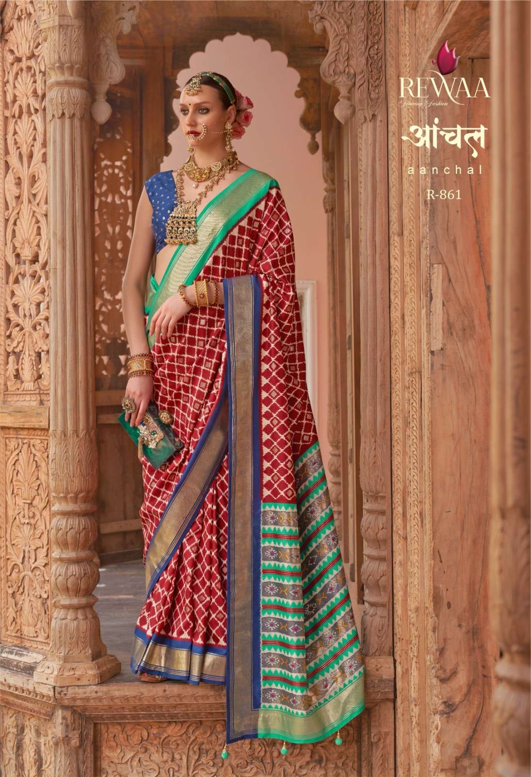 rewaa present aanchal designer three design four matching saree collection 