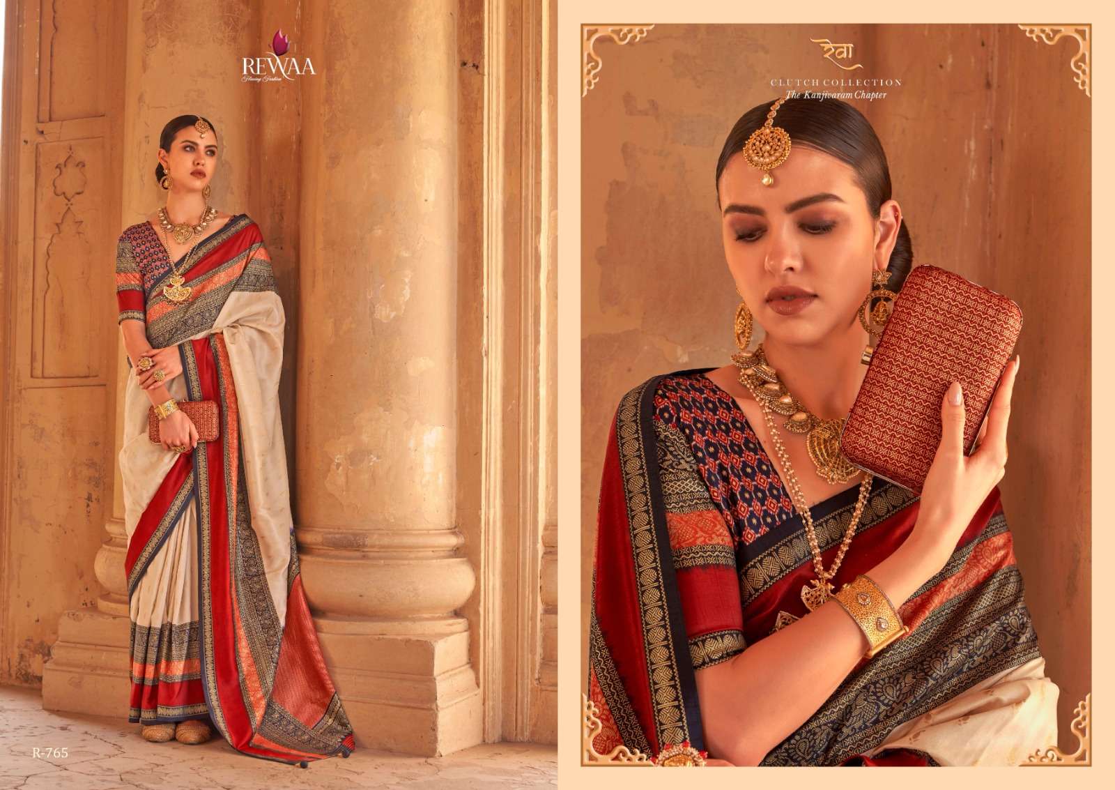 rewaa present prasang kanjivaram design saree with patola blouse wholesaler 