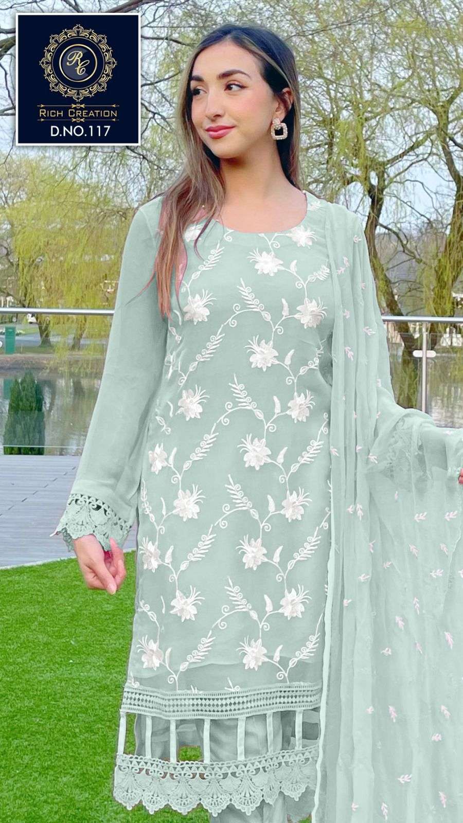 rich creation 117 designer stylish readymade pakistani salwar kameez