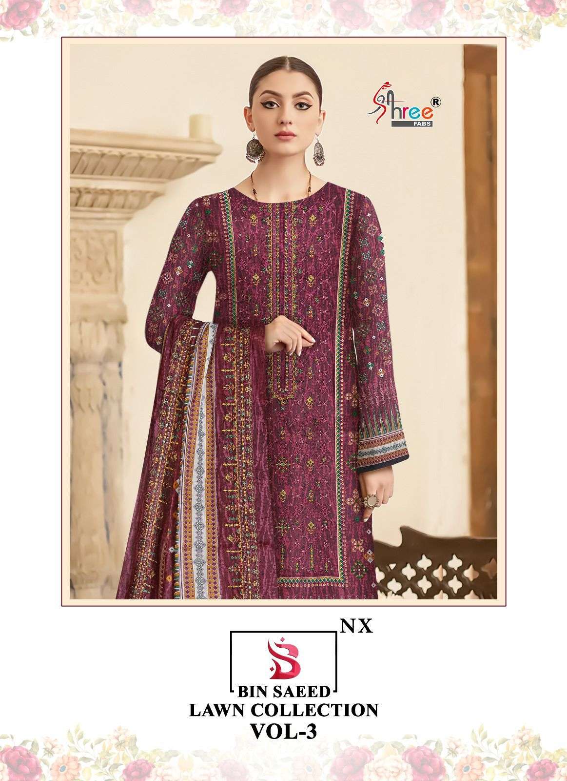 shree fabs bin saeed lawn collection vol 3 nx designer pakistani suit collection 