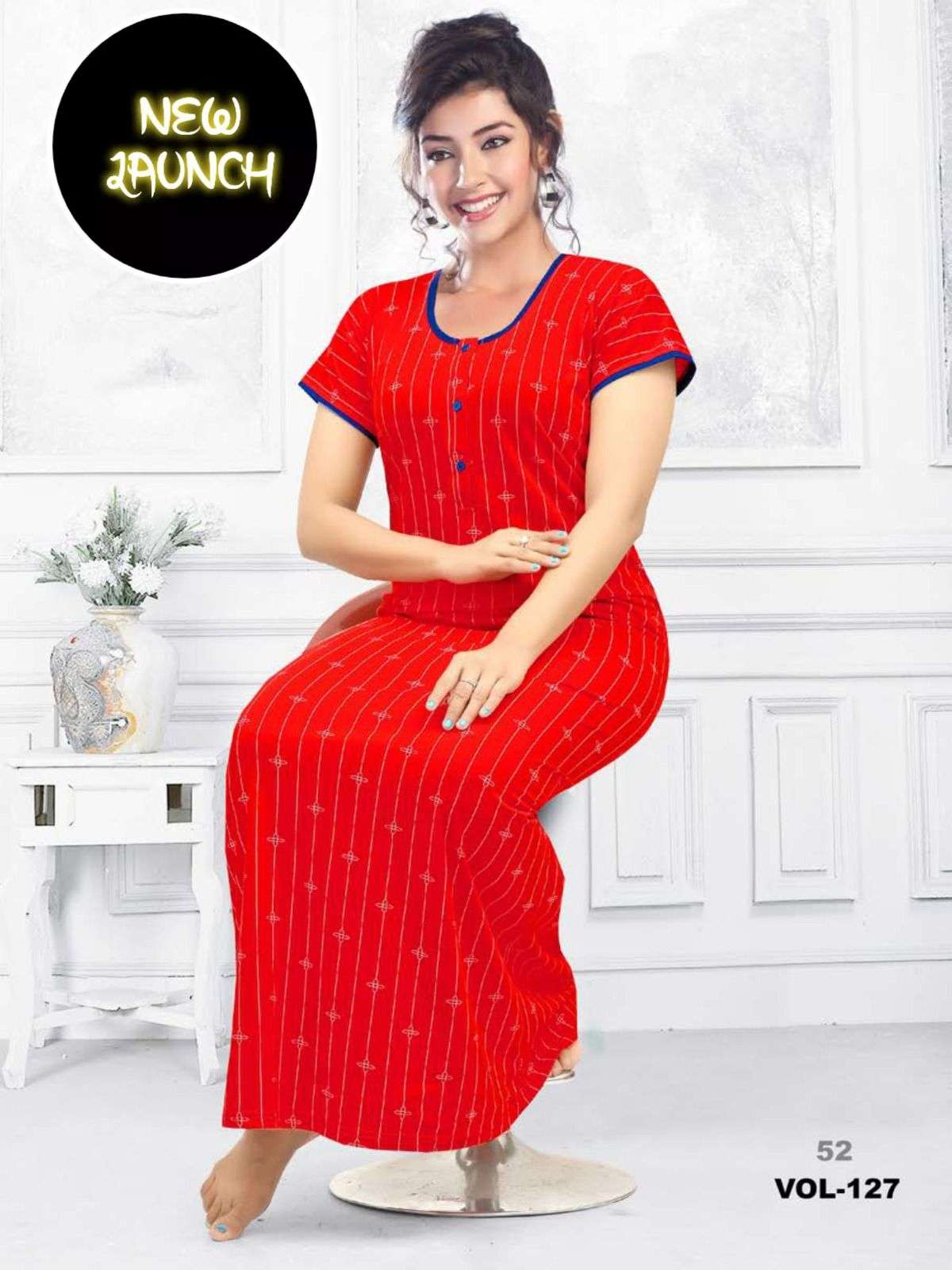 SUMMER SPECIAL SHINKER GOWN VOL.127 Shinker Hosiery Cotton PRINTED GOWN CATALOG WHOLESALER BEST RATE