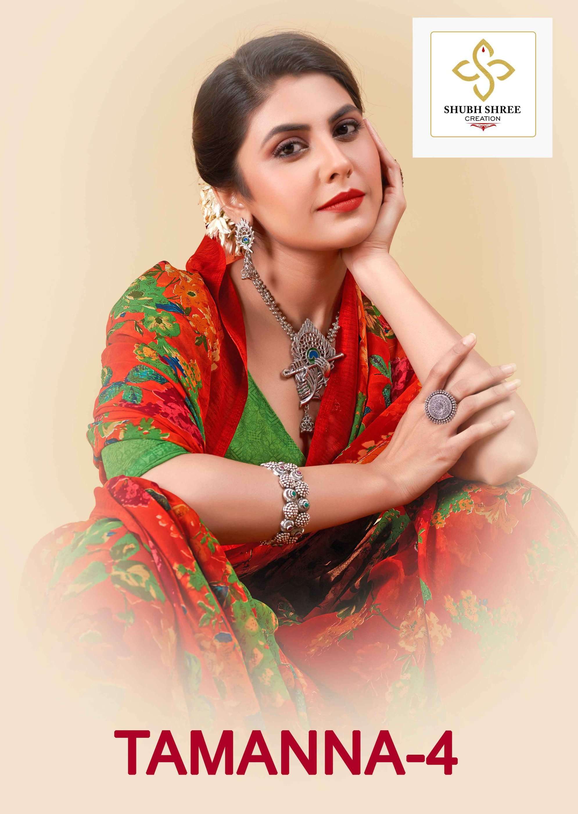 tamanna vol 4 by shubh shree creation amazing casual wear saree collection 