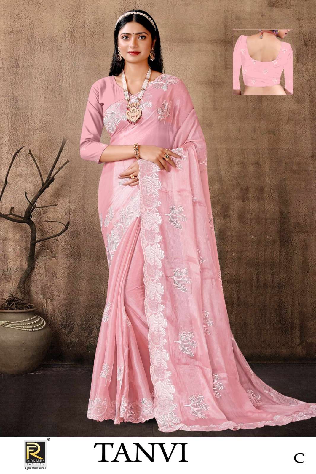 Tanvi by ranjna fabric barbari fancy embroidery  worked  fancy designer exclusive saree collection