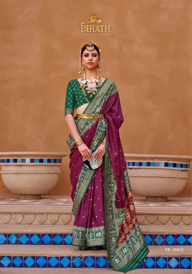 trirath present pure patola 10008-10018 designer wedding wear patola sarees