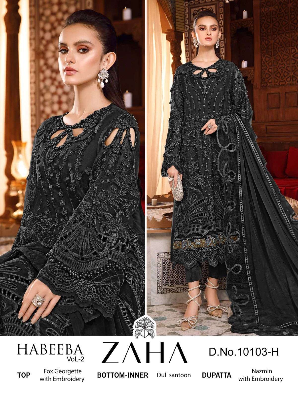 zaha habeeba vol 2 10103h designer single pakistani suit 