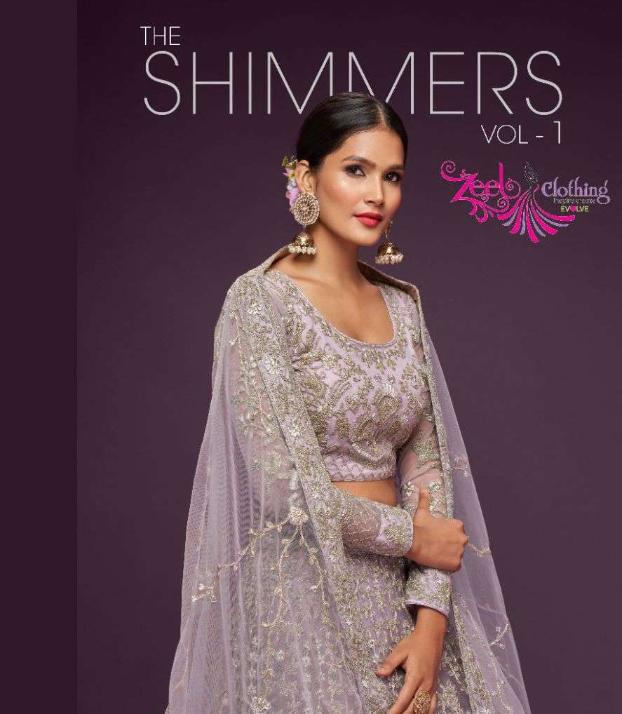 zeel clothing the shimmers vol 1 7901-7909 wedding wear semi stitch lehenga choli collection 