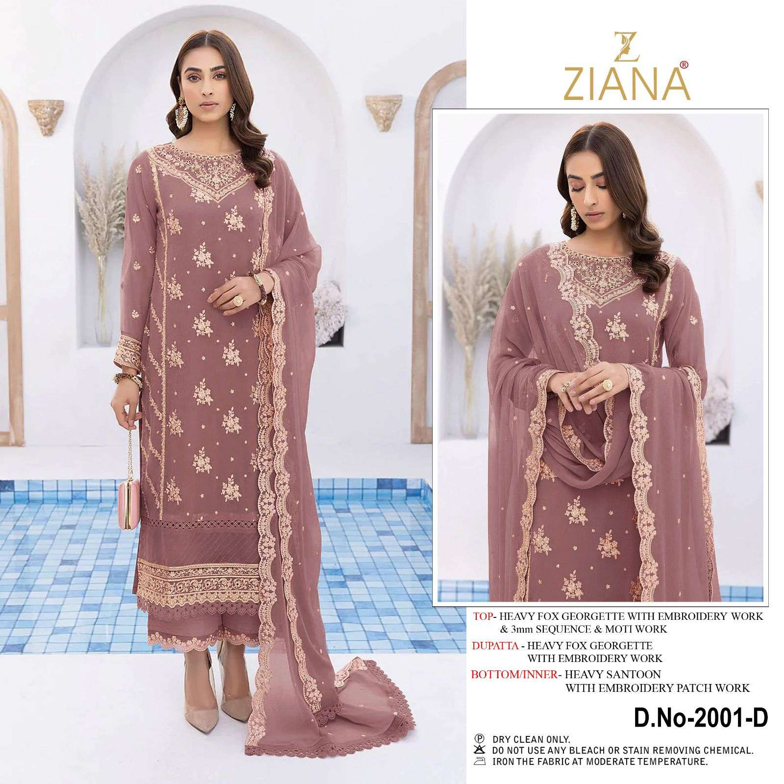 ziana 2001 heavy embroidered pakistani suit material 