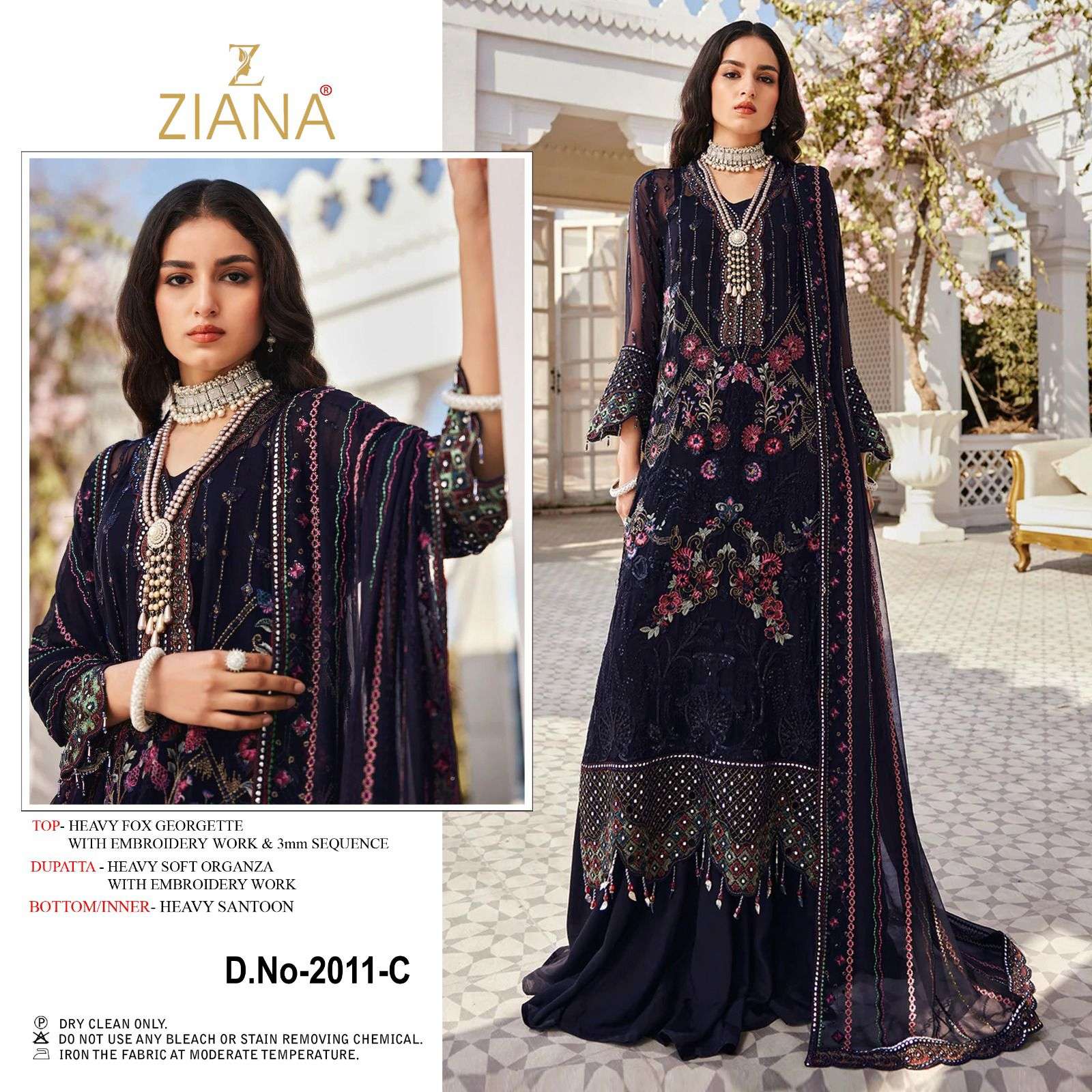 ziana 2011 designer new pakistani heavy work dress material 