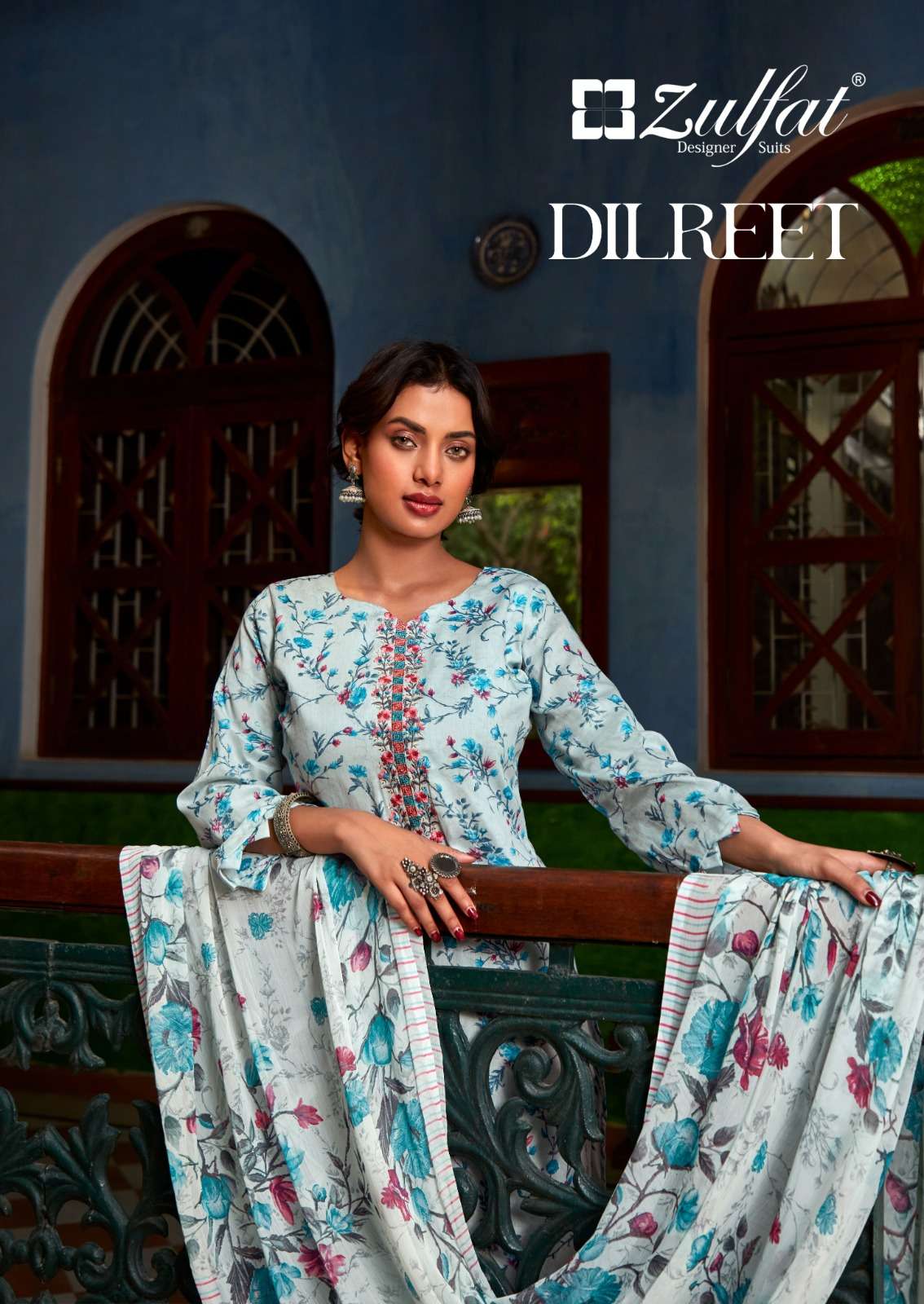 zulfat present dilreet exclusive designer print salwar suit material 