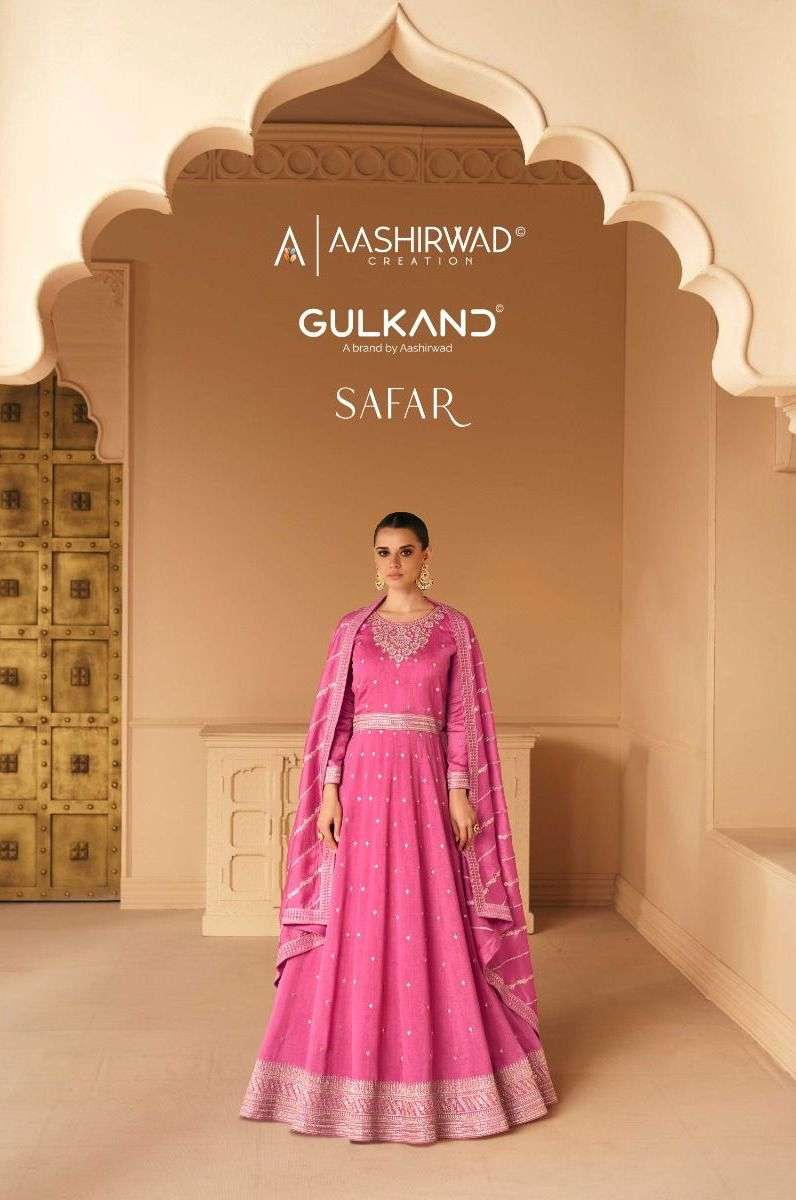 aashirwad creation gulkand safar designer work readymade long gown with dupatta