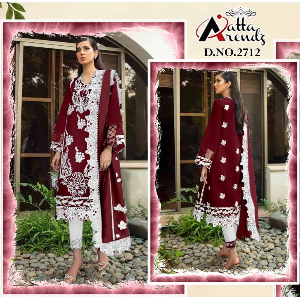 atta trendz 2712 new colors designer embroidered work readymade pakistani salwar kameez 