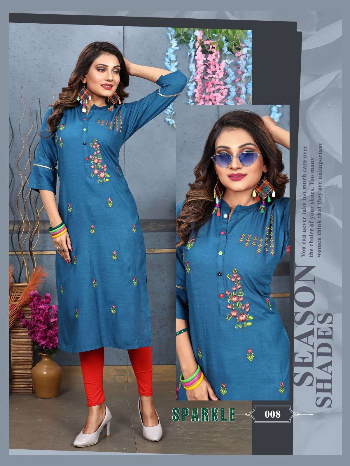 Beauty Girl Sparkle Vol.1 Rayon Liquid Heavy Slub KURTI CATALOG WHOLESALER BEST RATE