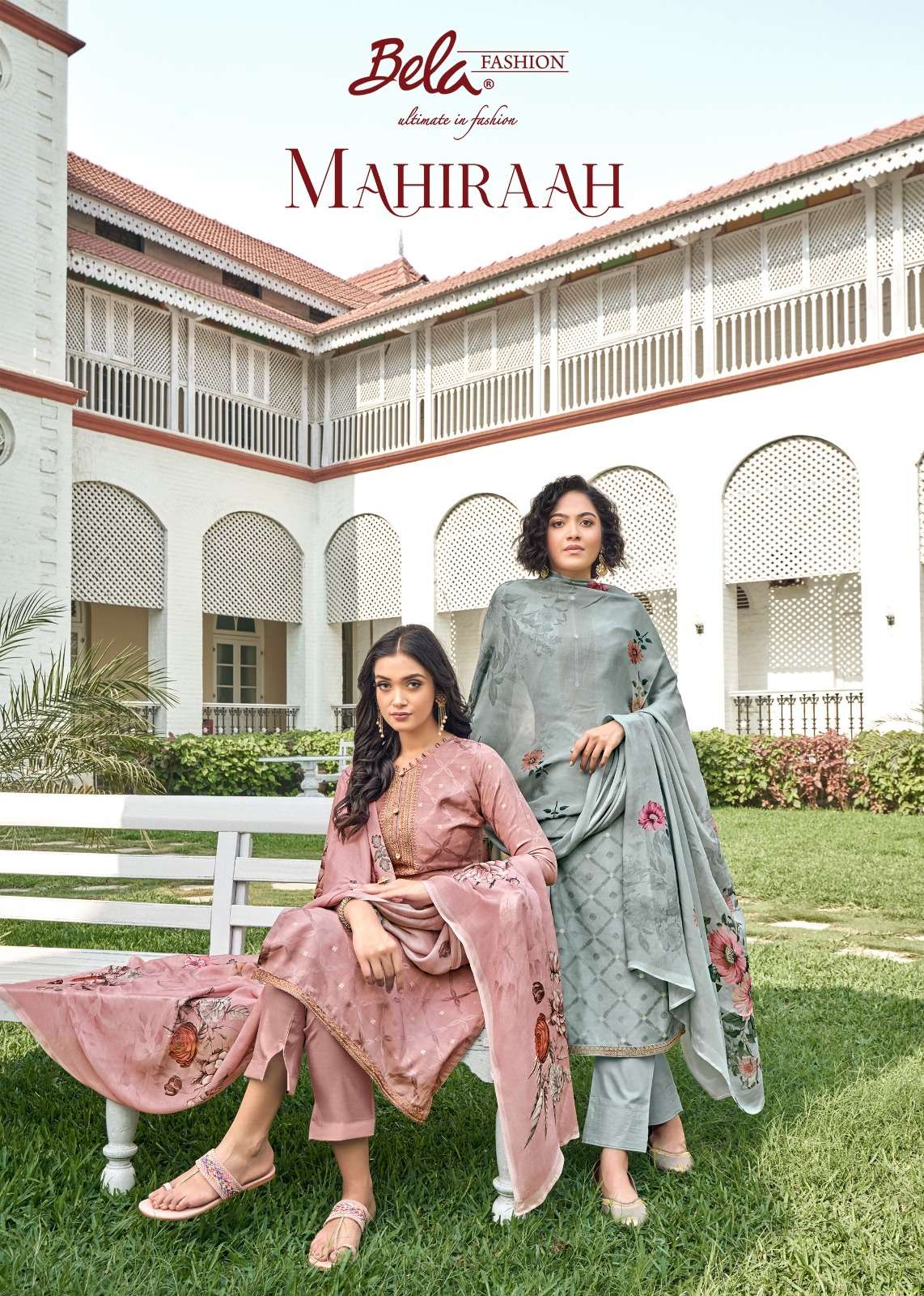bela fashion present mahiraah amazing work unstitch salwar kameez with digital printed dupatta