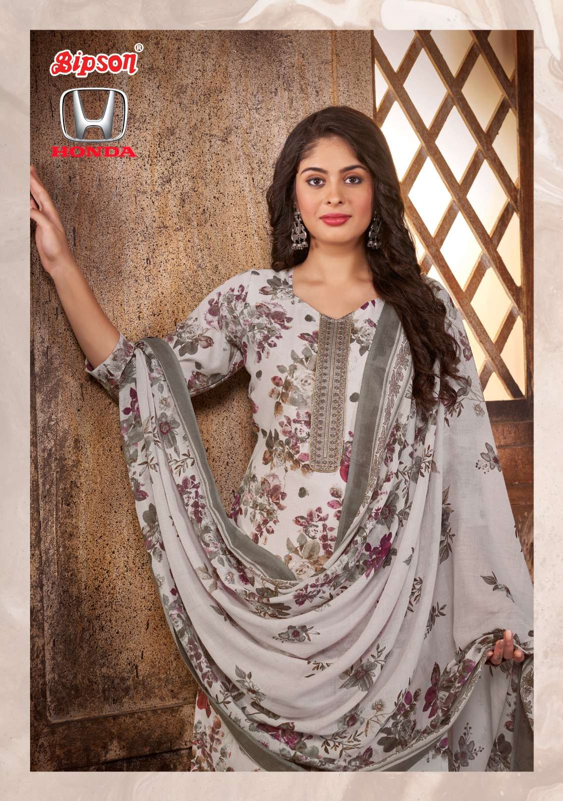 bipson honda 2181-2182 foil print embroidery work adorable salwar kameez wholesaler 