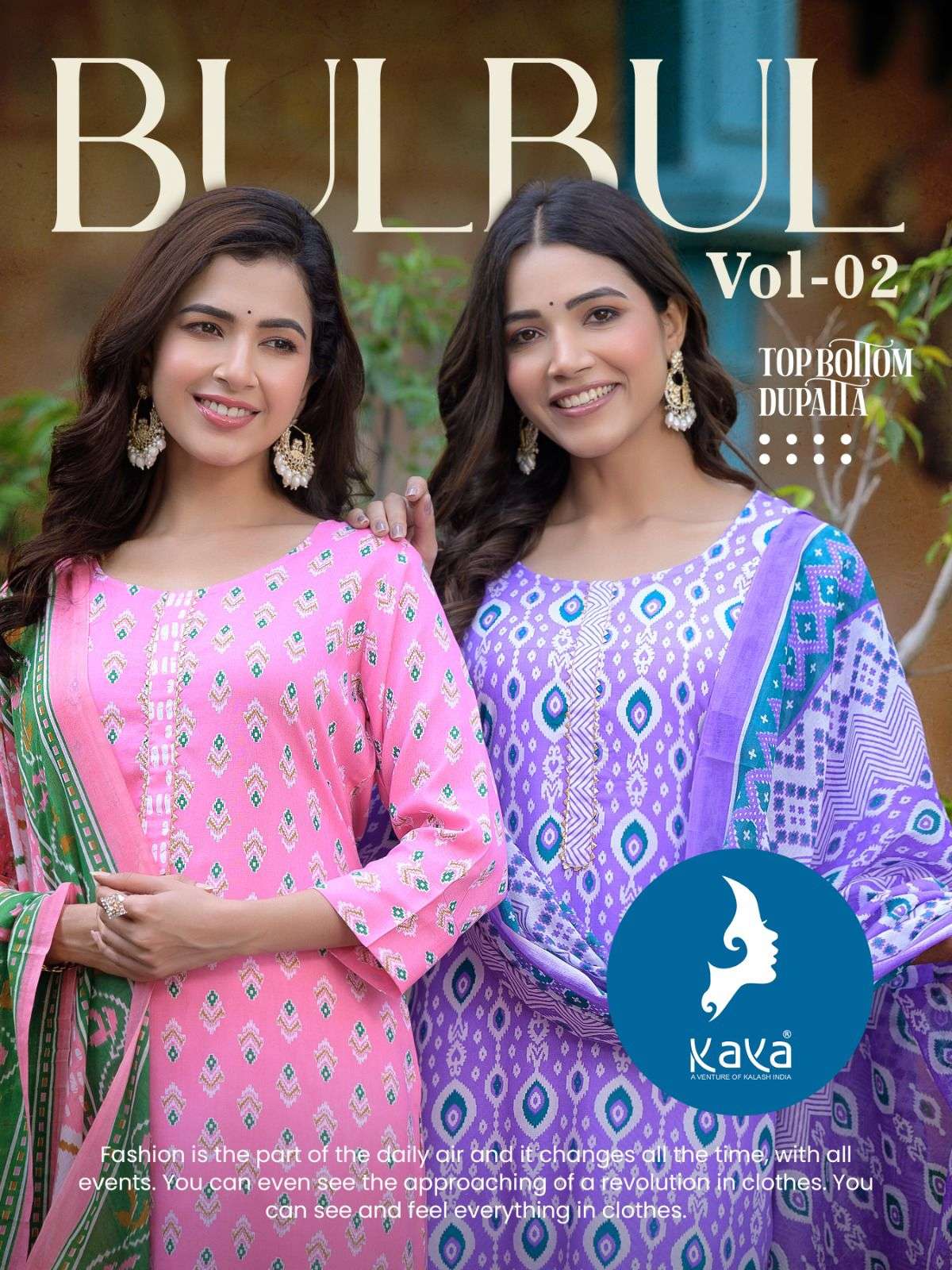 bulbul vol 2 by kaya adorable rayon print kurti with pant and cotton dupatta