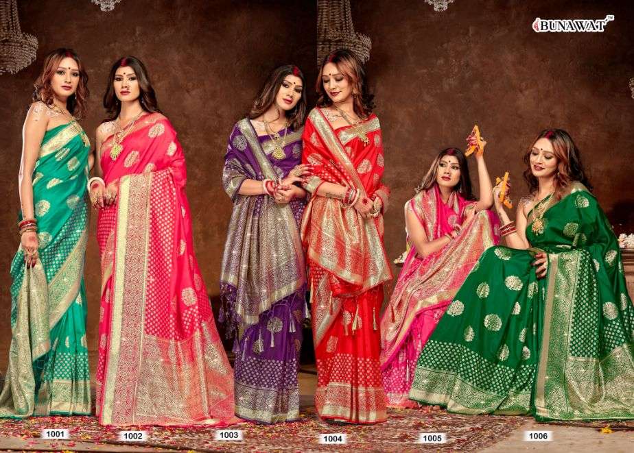 bunawat janvi silk zari weaving wedding banarasi saris wholesaler