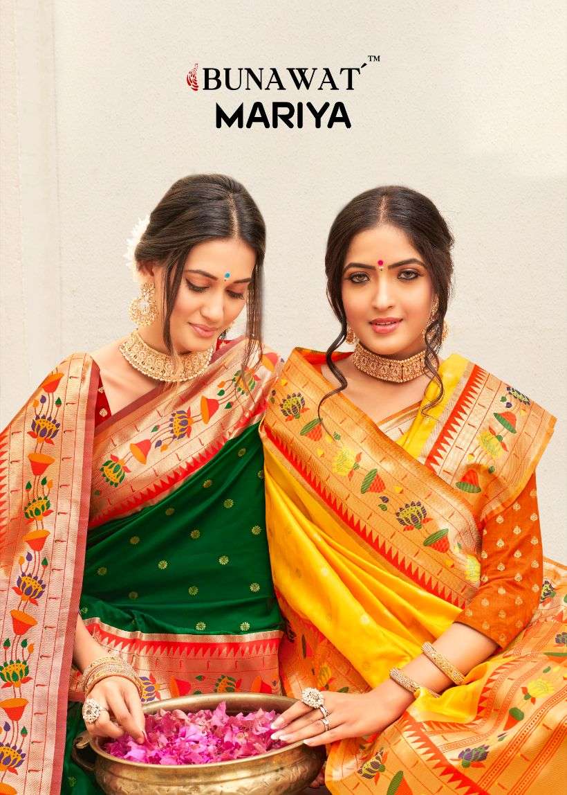 bunawat mariya zari weaving wedding paithani silk saris wholesaler