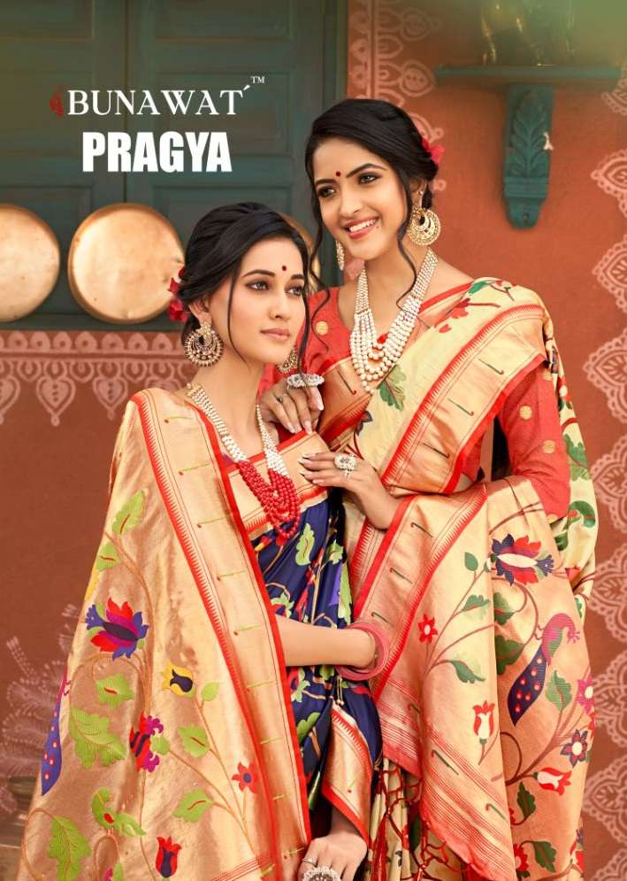 bunawat pragya zari weaving wedding paithani silk saris wholesaler