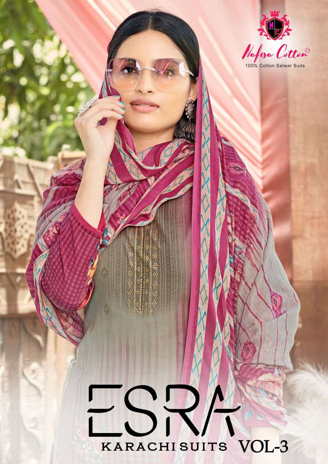 esra karachi suits vol 3 by nafisa cotton digital print adorable salwar kameez material 
