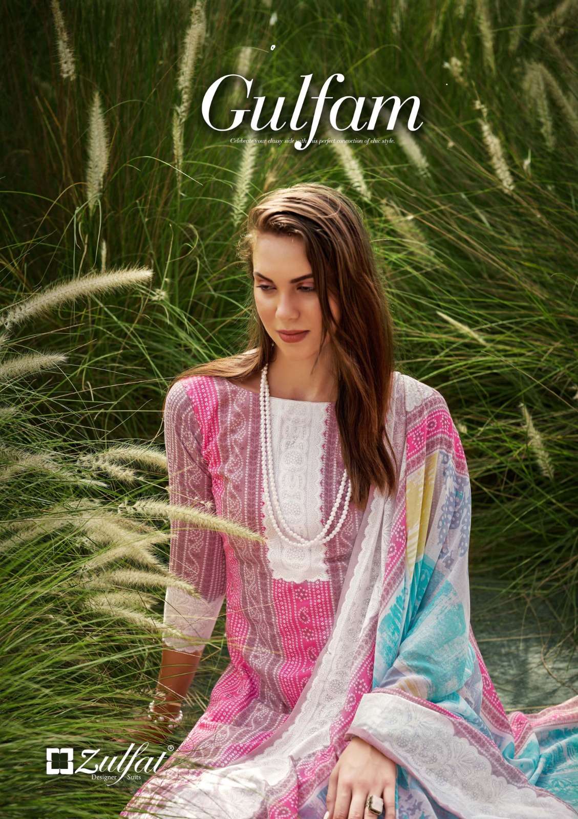 gulfam by zulfat designer print fabulous cotton ladies suits wholesaler 