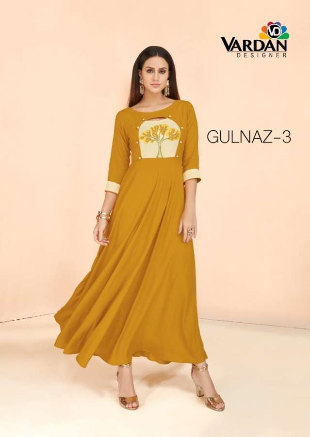 gulnaz vol 3 by vardan designer fancy long kurtis online supplier 