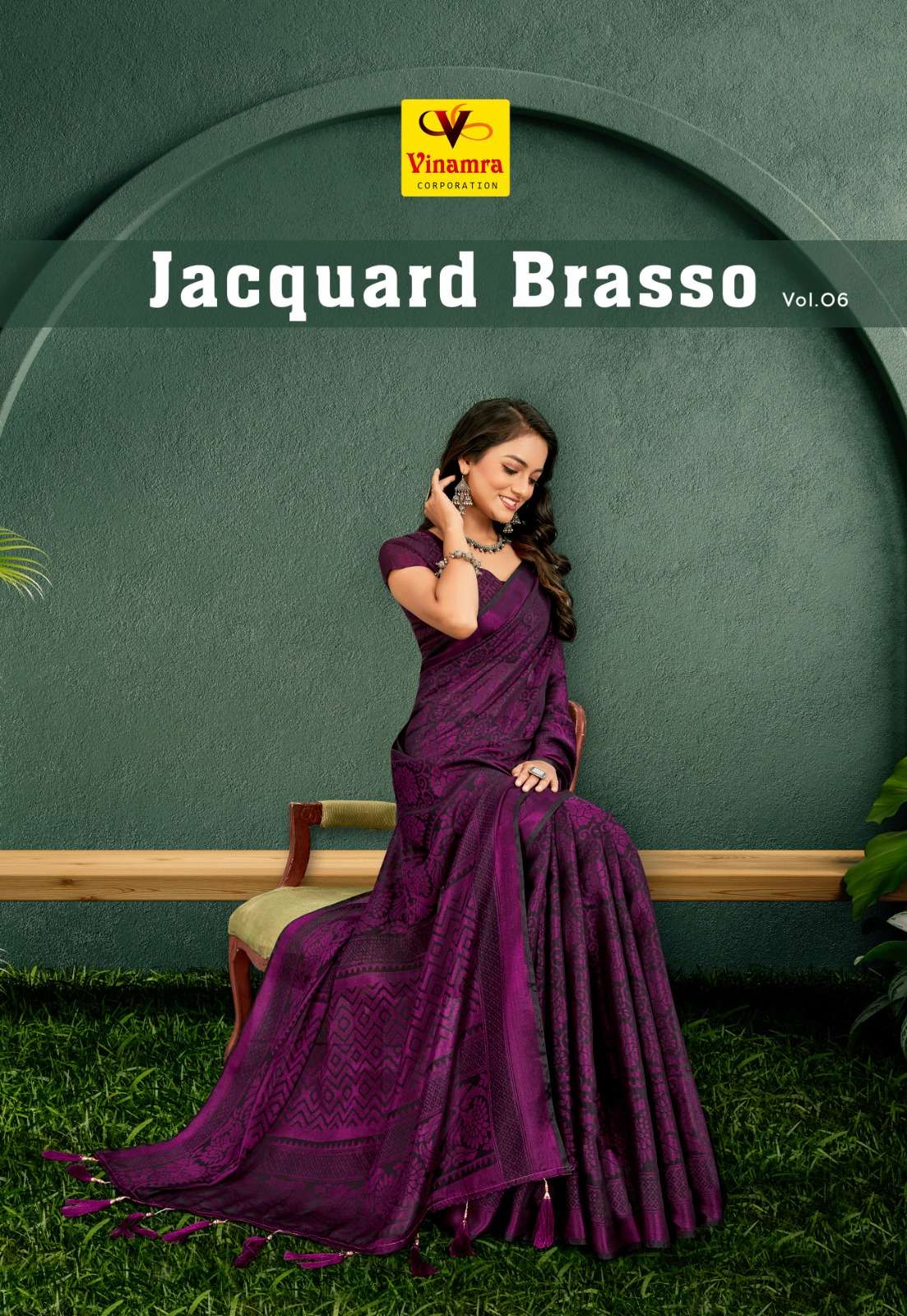 jacquard brasso vol 6 by vinamra fancy cotton brasso sarees collection 