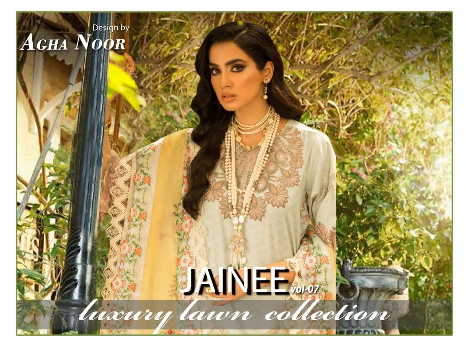 jainee vol 7 by agha noor printed pakistani salwar kameez wholesaler 