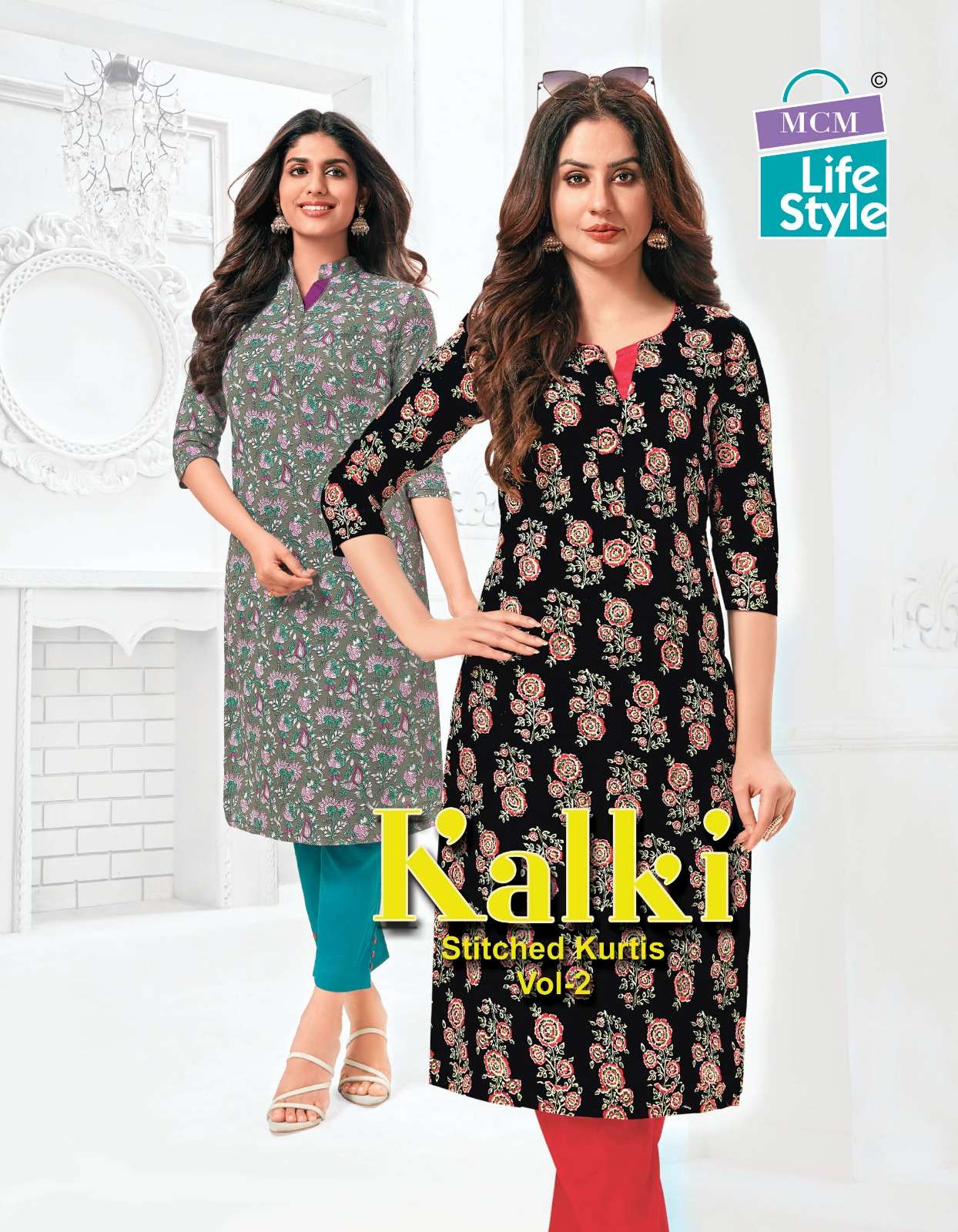 kalki vol 2 by mcm lifestyle adorabel printed kurtis collection 