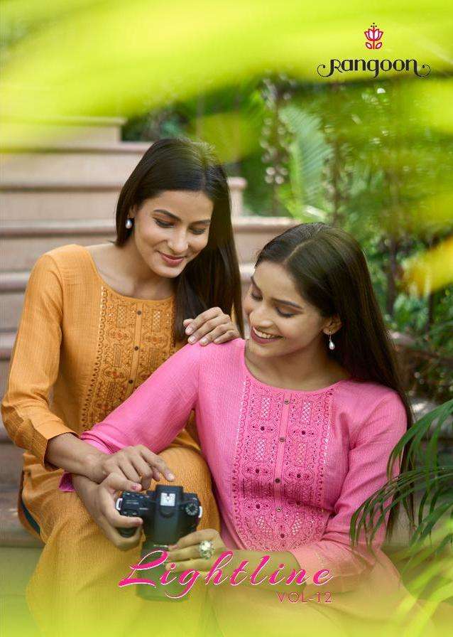 lightline vol 12 by rangoon designer fancy lining silk work kurtis 