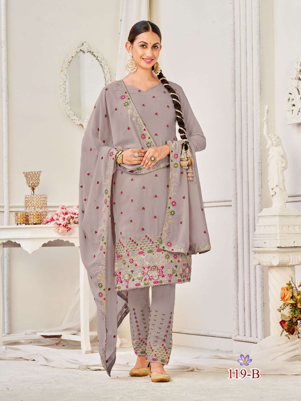 liyana by alfaaz georgette designer salwar suit wholesaler
