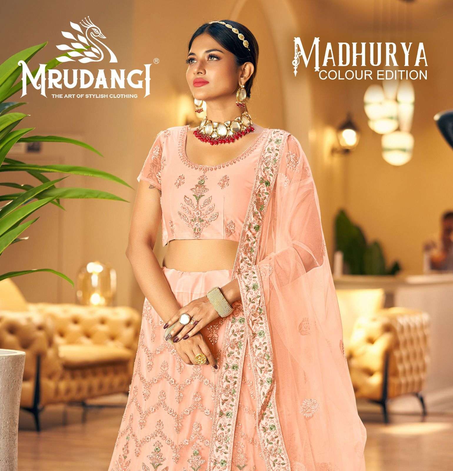 madhurya 1044 colour edition by mrudangi designer work wedding wear lehenga choli wholesaler 