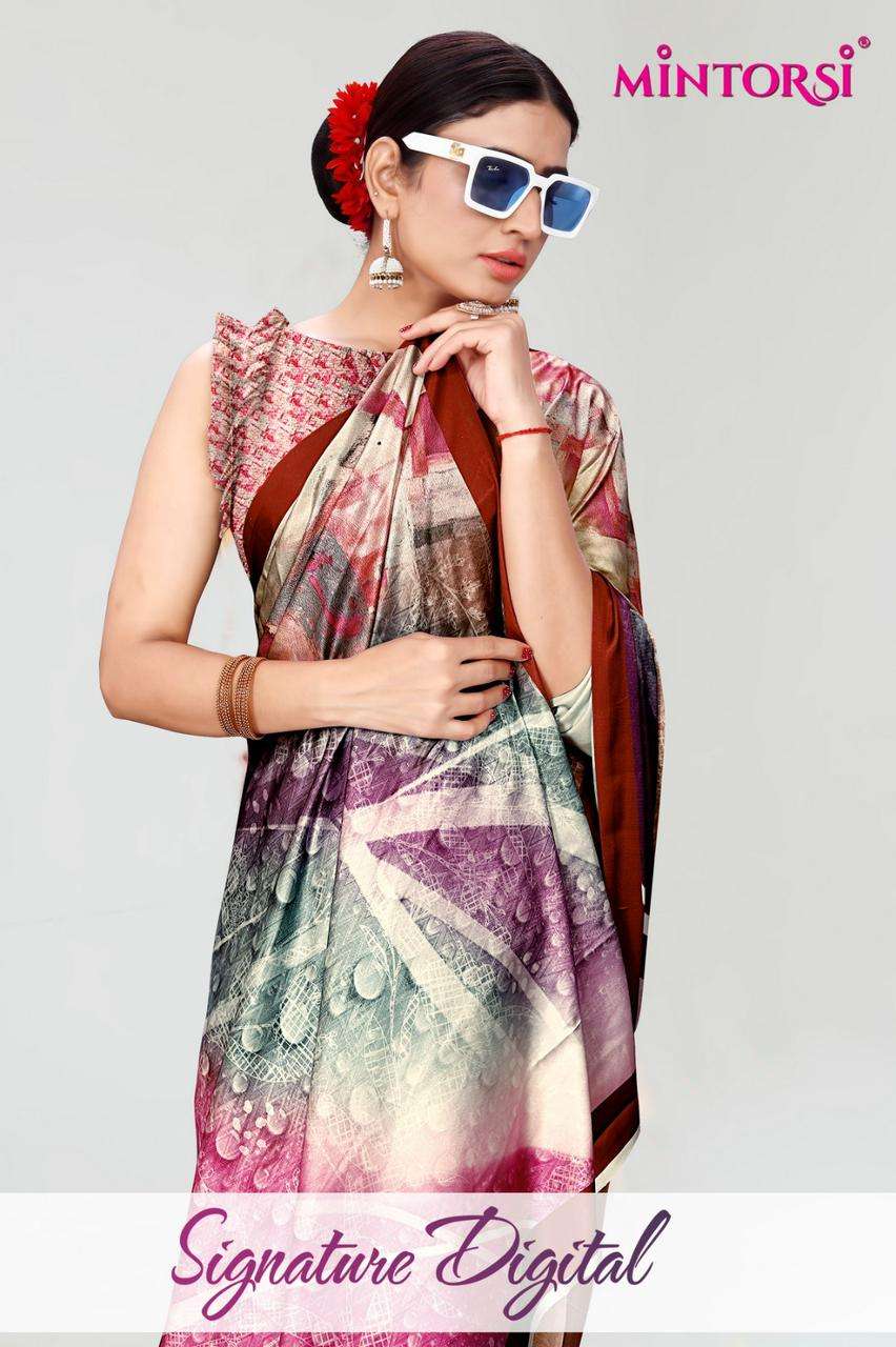 mintorsi present signature digital exclusive printed fancy sarees wholesaler 