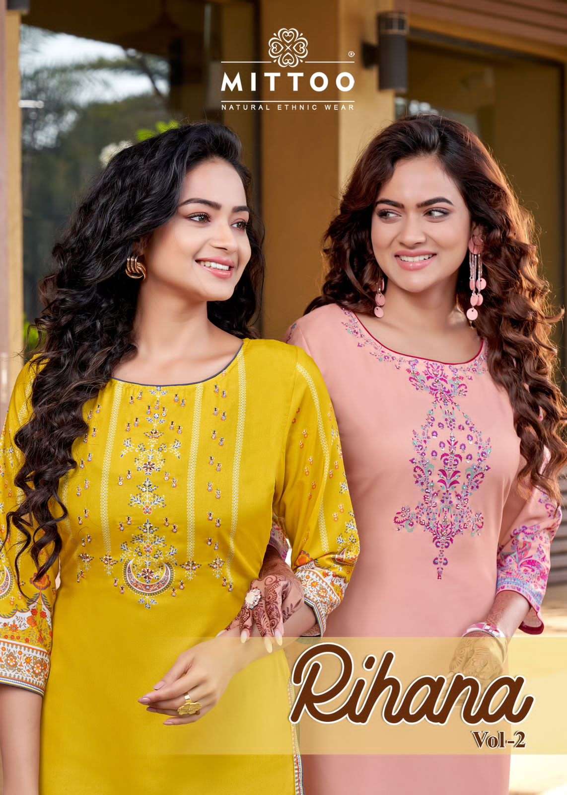mittoo present rihaanaa vol 2 fancy work adorable kurtis 