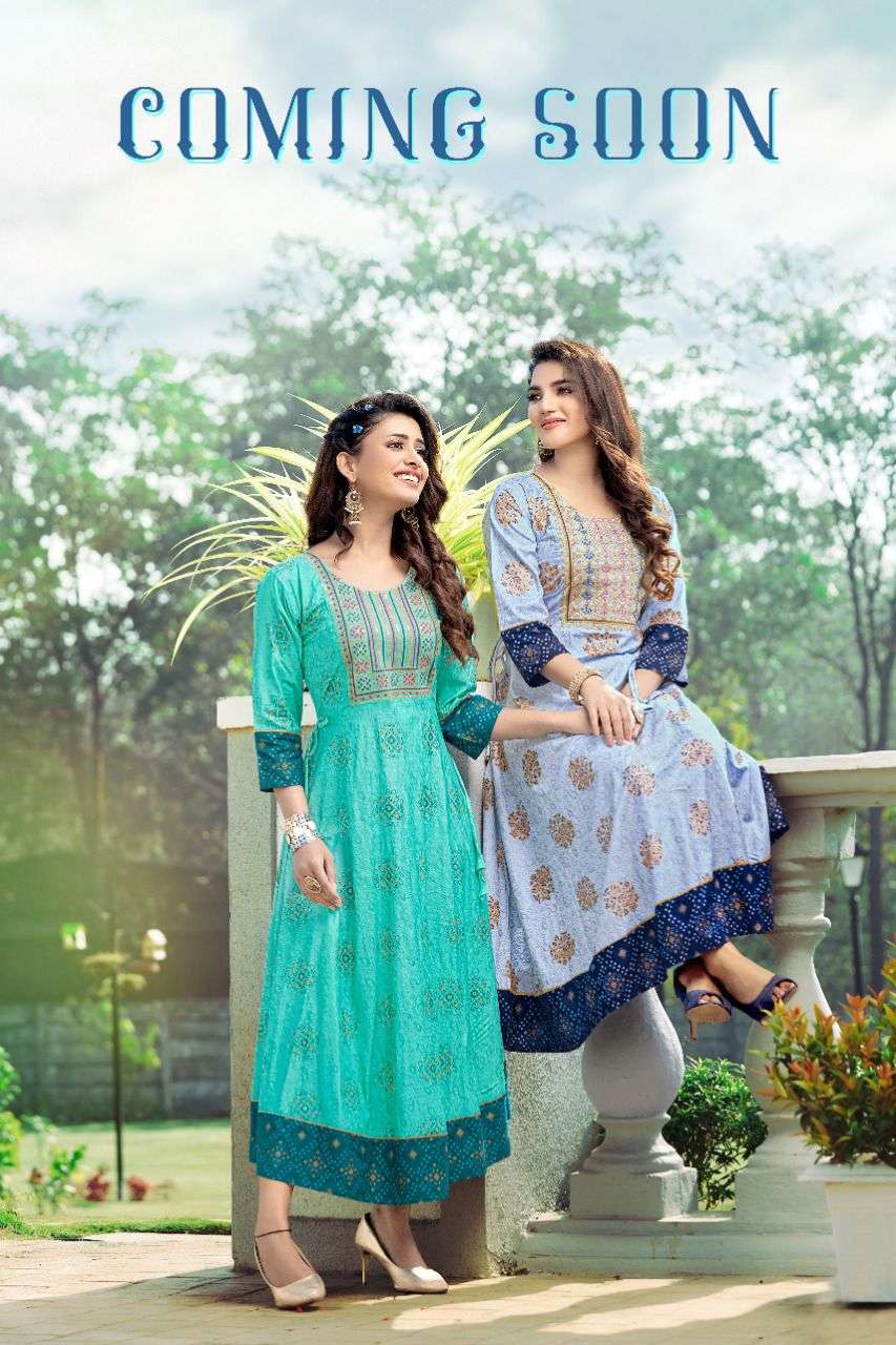 NEW MANIKA RAYON 14 KG SEQUENCE WORK WITH LACE KURTI CATALOG WHOLESALER BEST RATE