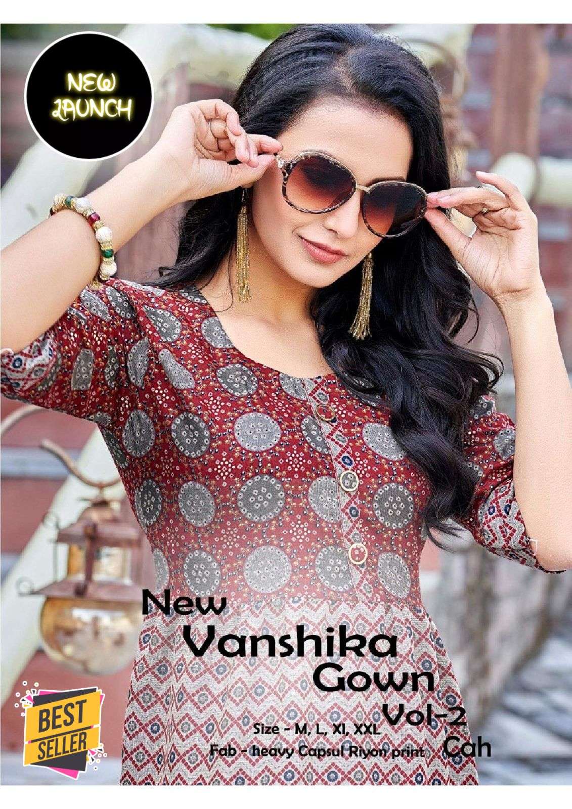 NEW VANSHIKA GOWN VOL.2 HEAVY CAPSUL RAYON KURTI CATALOG WHOLESALER BEST RATE