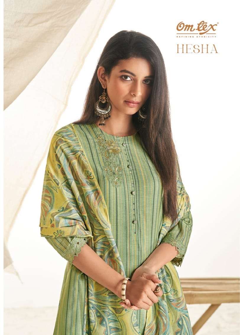 omtex present hesha adorable digital print salwar kameez material 