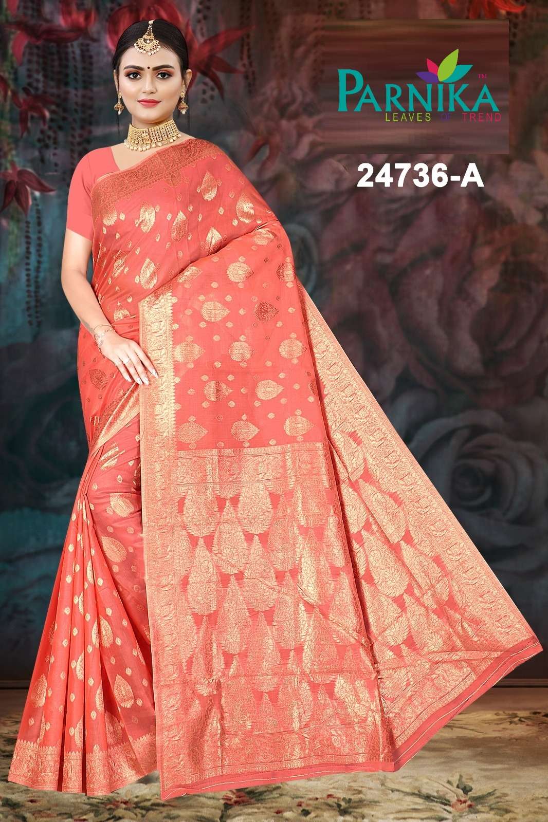 Parnika India Cotton Spun Sarees Festive Wear Wedding Ready to Wear Saree in Wholesale rate - 24736