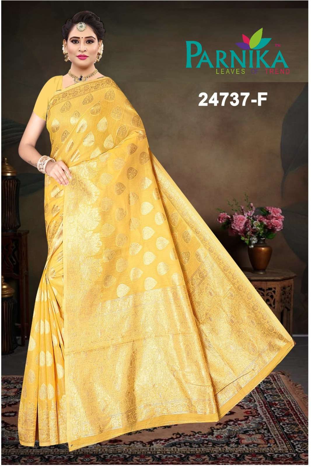 Parnika India Cotton Spun Sarees Festive Wear Wedding Ready to Wear Saree in Wholesale rate - 24737